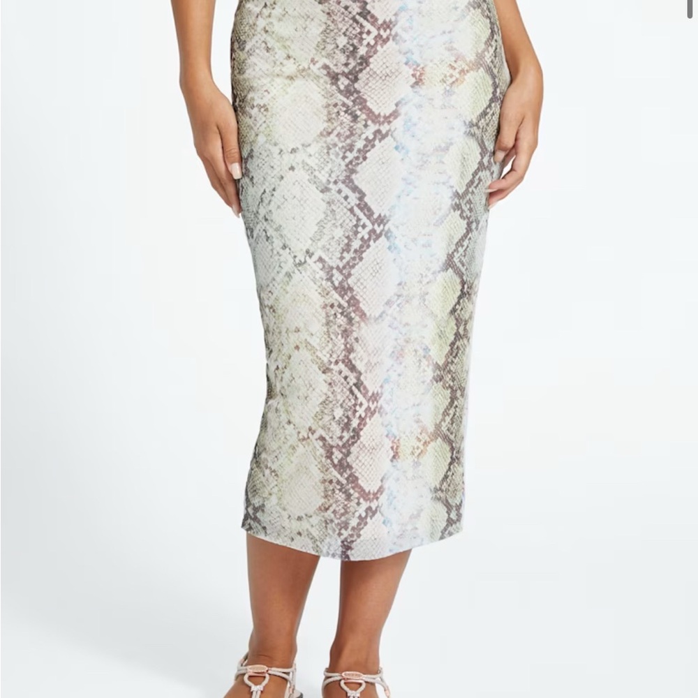 Guess Multicolor Snakeskin Pencil Skirt